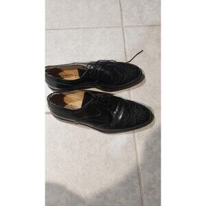 Johnston & Murphy Wingtip Shoes Black Leather 10 M Sheepskin Signature Series